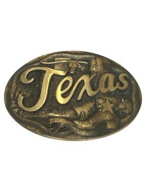 Texas Solid Bronze Belt Buckle High Mesa 1985 Western Cowboy Design
